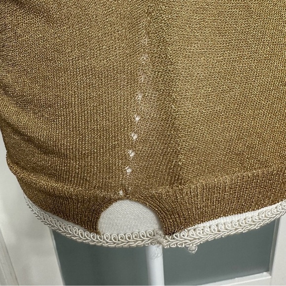 Jan & Carlos Gold Semi Sheer Turtleneck SZ 40 EU/8 US Deadstock Luxury NWT $425 - Picture 5 of 11